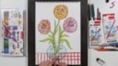 «Махровые тюльпаны»  Как ребенку нарисовать тюльпан поэтапно