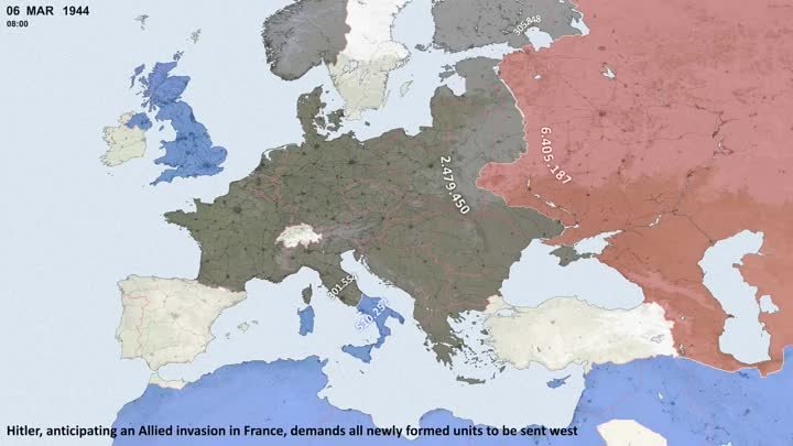 Карта хода  Второй Мировой войны...