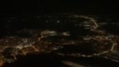 Красивейший вид ночной Москвы  из иллюминатора самолета!