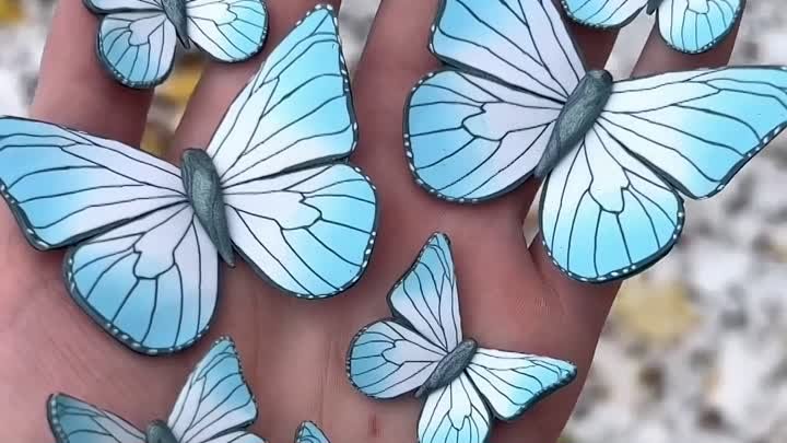 нежные бабочки из полимерной глины