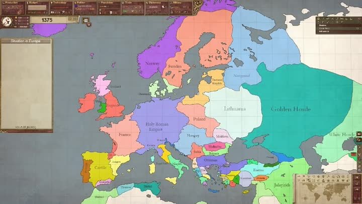 История Европы в границах с 1 года н.э до 2016. Каждый год