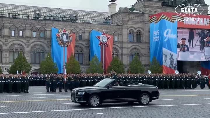 Моменты парада Победы на Красной Площади в Москве