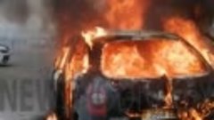 В Гродно открытым пламенем горел автомобиль
