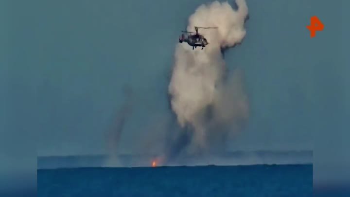 Уничтожение вертолетом Ка-27 украинского безэкипажного катера