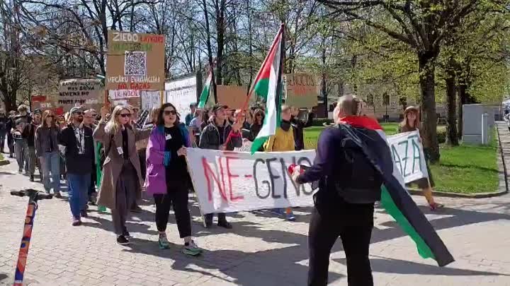 🇱🇻В Риге прошел митинг в поддержку Палестины