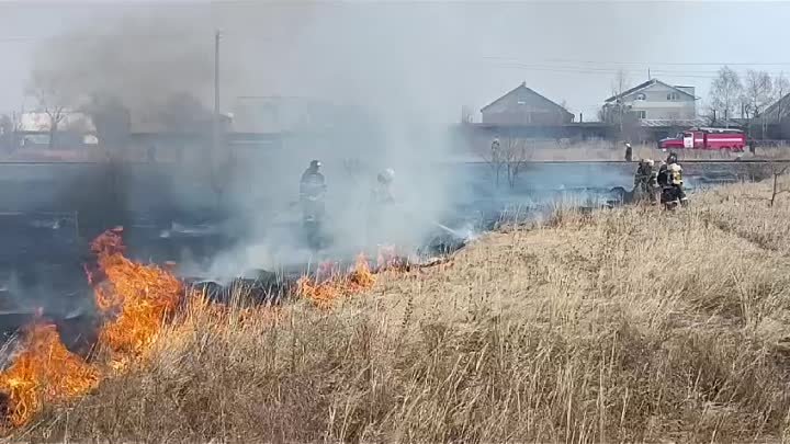 Тушение пожара в Саяногорске