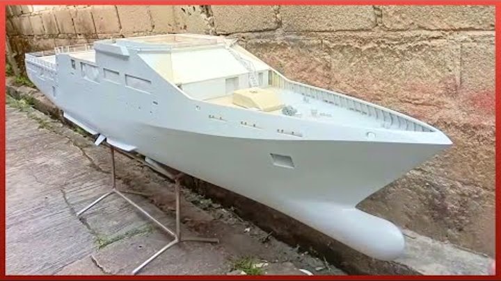 Man Builds Hyperrealistic RC Warship at Scale | OPV 1800 Military Re ...