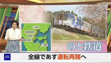 ニュースウオッチ９ 240405 動画 「のと鉄道」桜に見守られ全線再開へ | 2024年4月5日