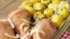 Запеченные куриные бёдра, с укропом картошкой и укропом ❤️