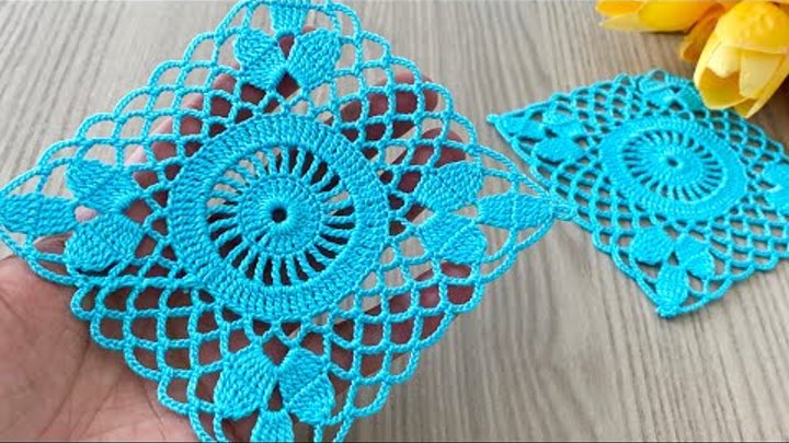 Wonderful and Easy Crochet Floral Square Motif Runner, Blouse Patter ...