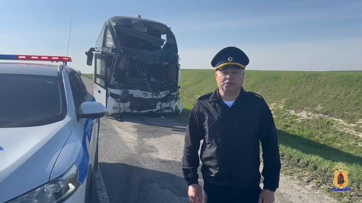 В Рязанской области полицейские работают на месте  столкновения рейс ...
