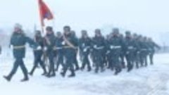 Марш сотрудников МЧС в День Победы 9 мая 2024 года в Арктике