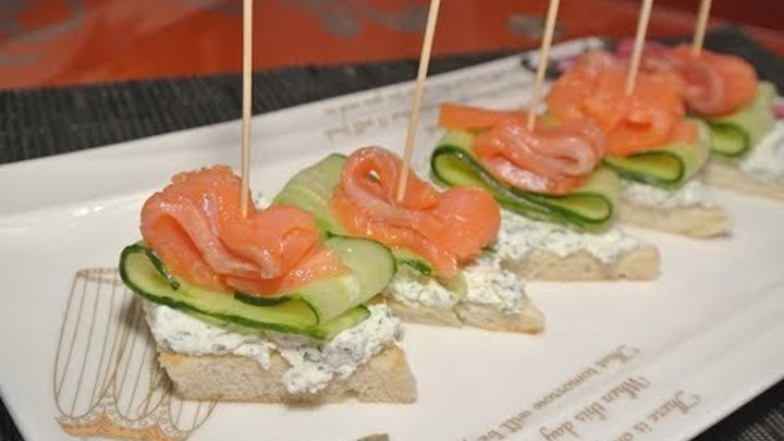 Бутерброды с рыбой и огурцом фото Бутерброды с рыбой и огурцом фото
