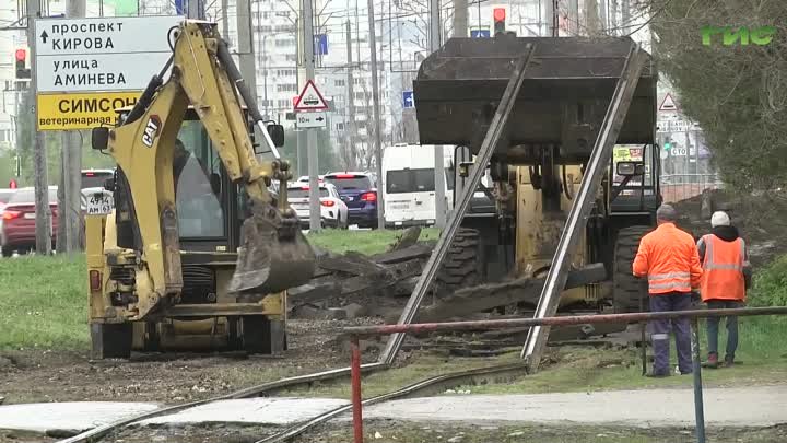 В Самаре продолжается капитальный ремонт трамвайных путей на Ново-Са ...