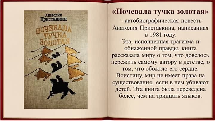 Буктрейлер по книге А. Приставкина «Ночевала тучка золотая»