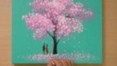 Техника рисования пузырчатой пленкой Пара под деревом Jay Le...