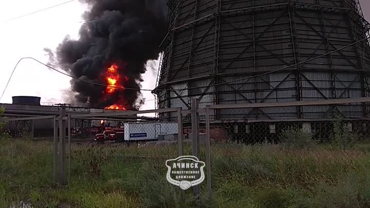 Ачинск. Пожар в районе ТЭЦ АГК