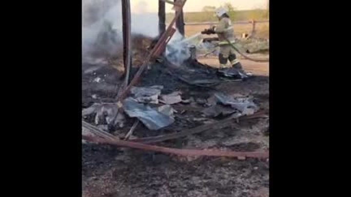Пожар на складе в Михайловском районе