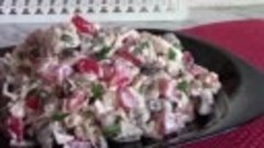 Салат &quot;Искра счастья&quot;,Салат с курицей, сыром, грибами и поми...