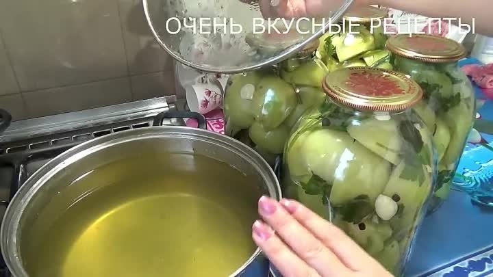 Маринованные зеленые помидоры на Зиму обалденно вкусно Рецепт