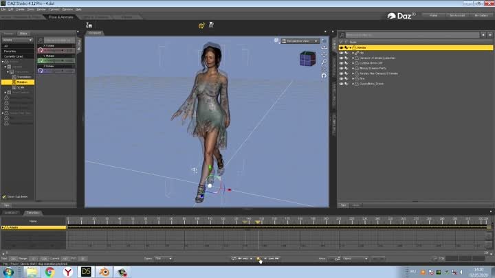 DAZ Studio  Blender 3D  Правим анимацию 2