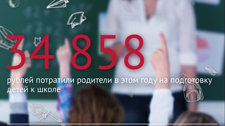 34858 рублей потратили родители в этом году на подготовку детей к школе