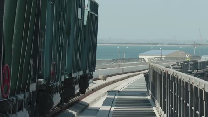 Крымский мост. Технологии: балластировка железнодорожного пути