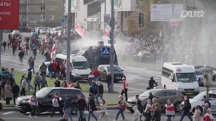 Минск. Водометы, спецтехника, задержания  полная хроника событий 4 о ...