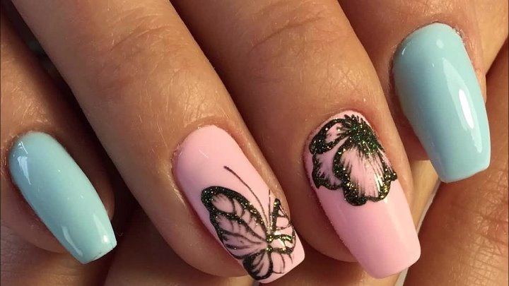 Бабочки на ногтях дизайн фото Бабочки на ногтях дизайн фото