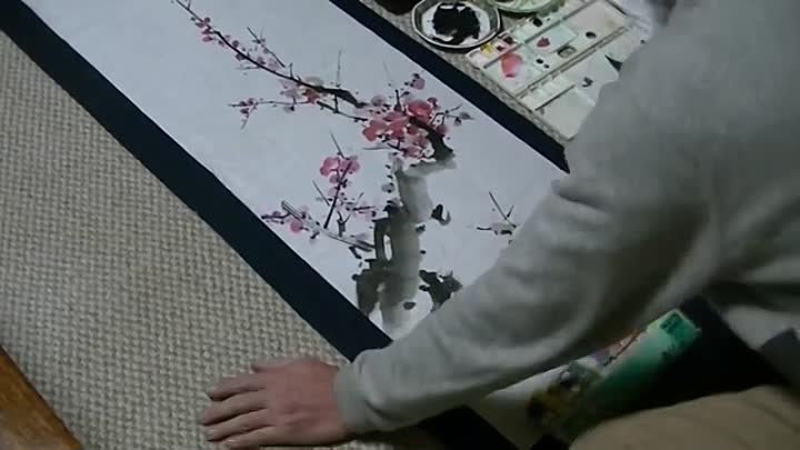 梅の描き方 水墨画家白浪 Традиционная японская живопись тушью суми-е. Простые и  ...