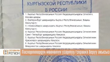 Кыргыз паспорт тууралу маалымат.