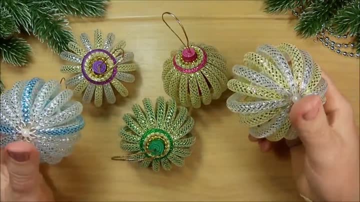 Воздушные ёлочные игрушки 🎄 своими руками 🎄 diy christmas ornaments